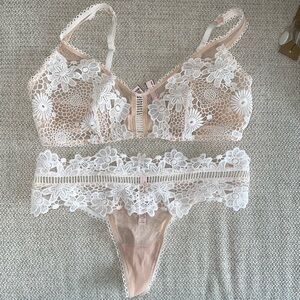 Victoria’s Secret dream angels embroidered mesh lace bra and party lingerie set